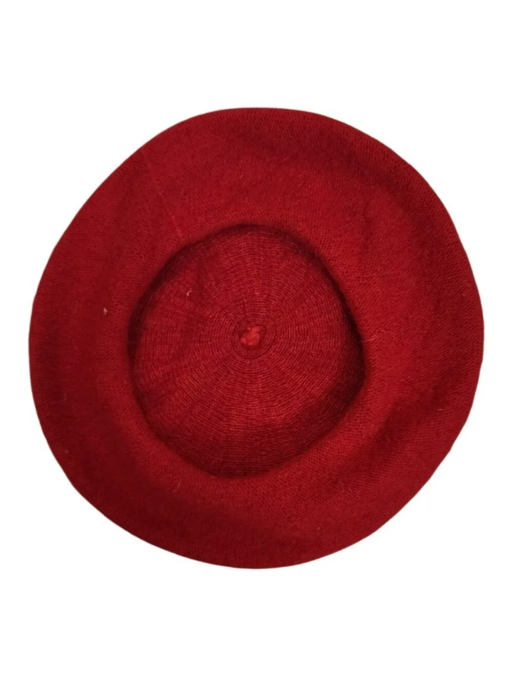 Vintage 1980s Red Wool Beret Hat Classic Parisian French Style